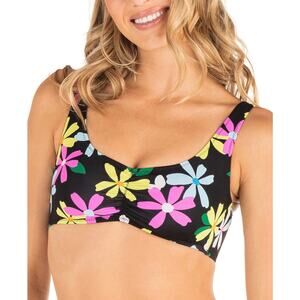 Hurley Juniors' Daisy Pop Pullover Bralette Bikini Top Women's Swimsuit L 14249
